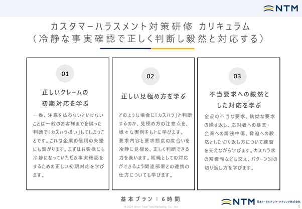 カスタマーハラスメント研修サービス資料